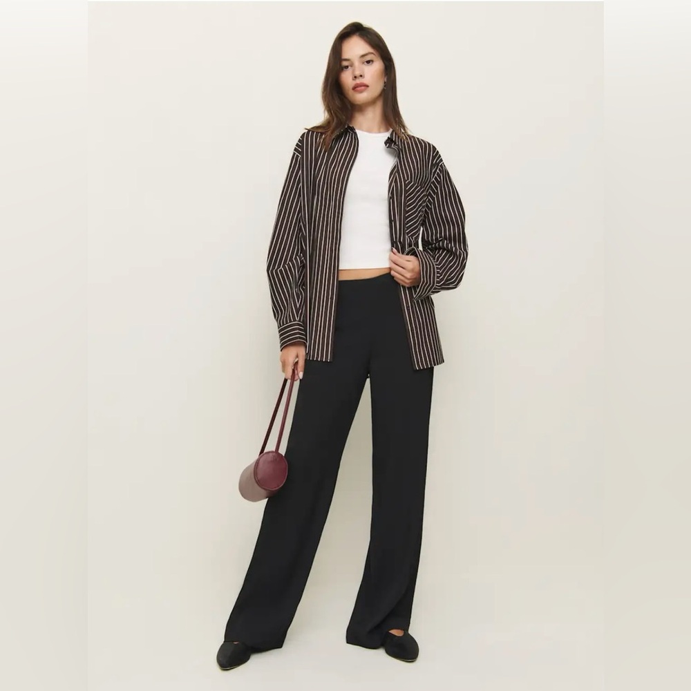 Reformation Hallie Mid Rise Black Pant Size 0